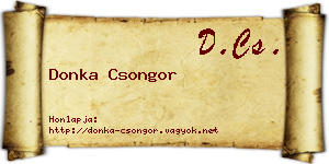Donka Csongor névjegykártya